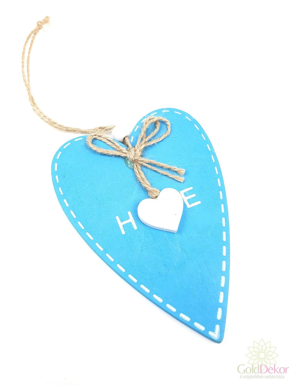 Fa szív színes "Home" - Világos Kék