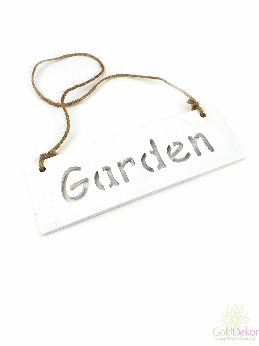 Fa tábla "garden" - Fehér