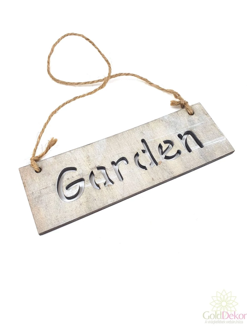 Fa tábla "garden" - Szürke