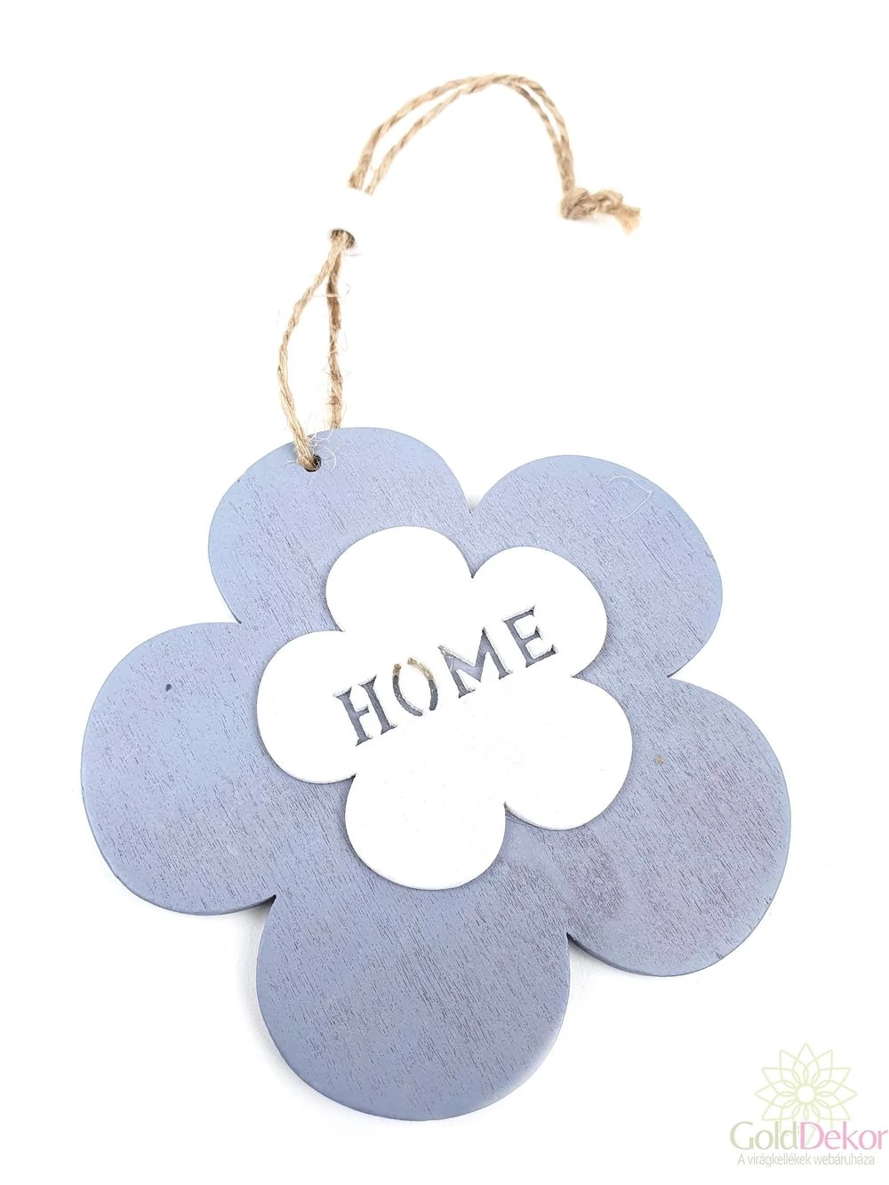 Akasztós fa virág "Home" - Szürke