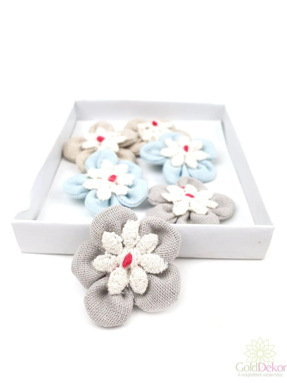 Textil dekor öntapadós natúr középpel