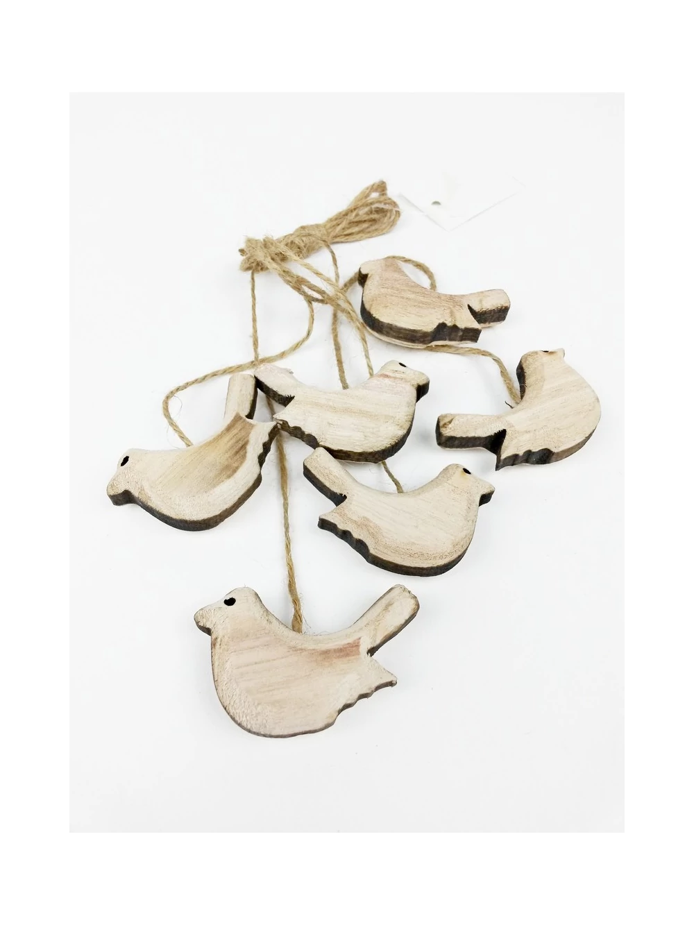Faragott fa madár zsinórral - Natúr