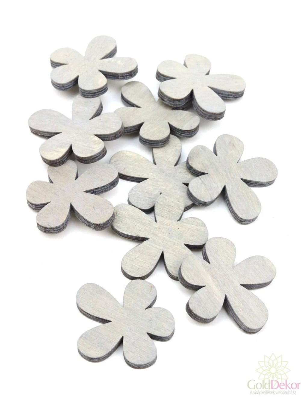 Fa dekor 5 szirmú virág - Szürke