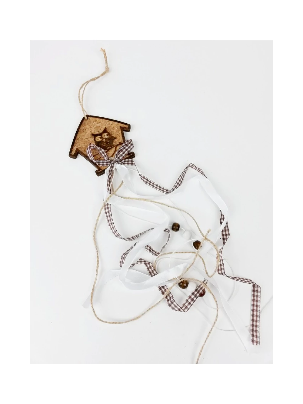 Parafa házikó égetett bagoly mintával