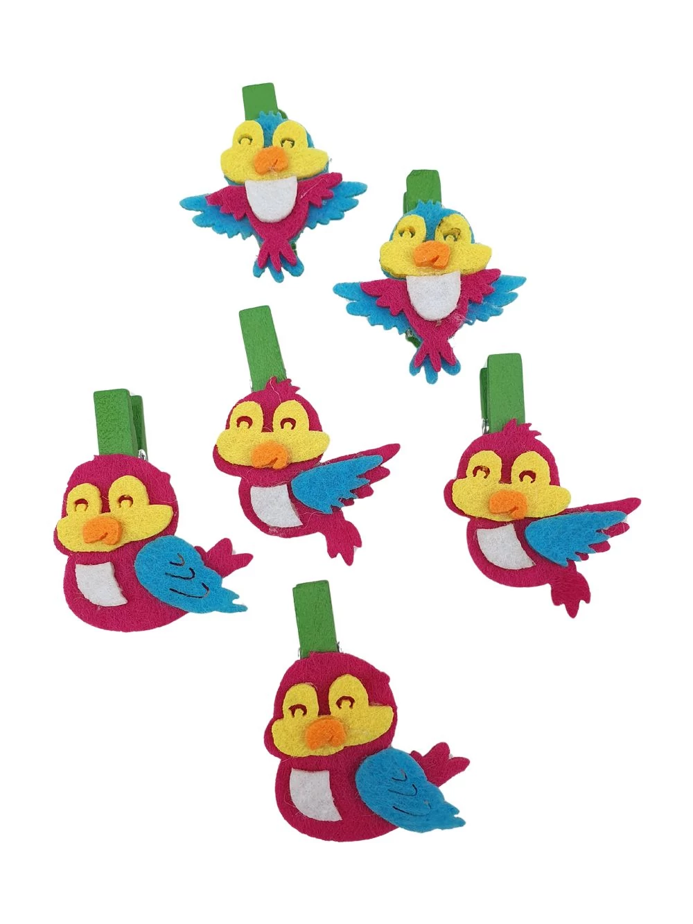 Csipeszes színes filc madár