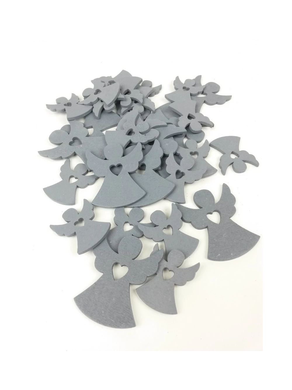 Fa dekor angyalka mix - szürke