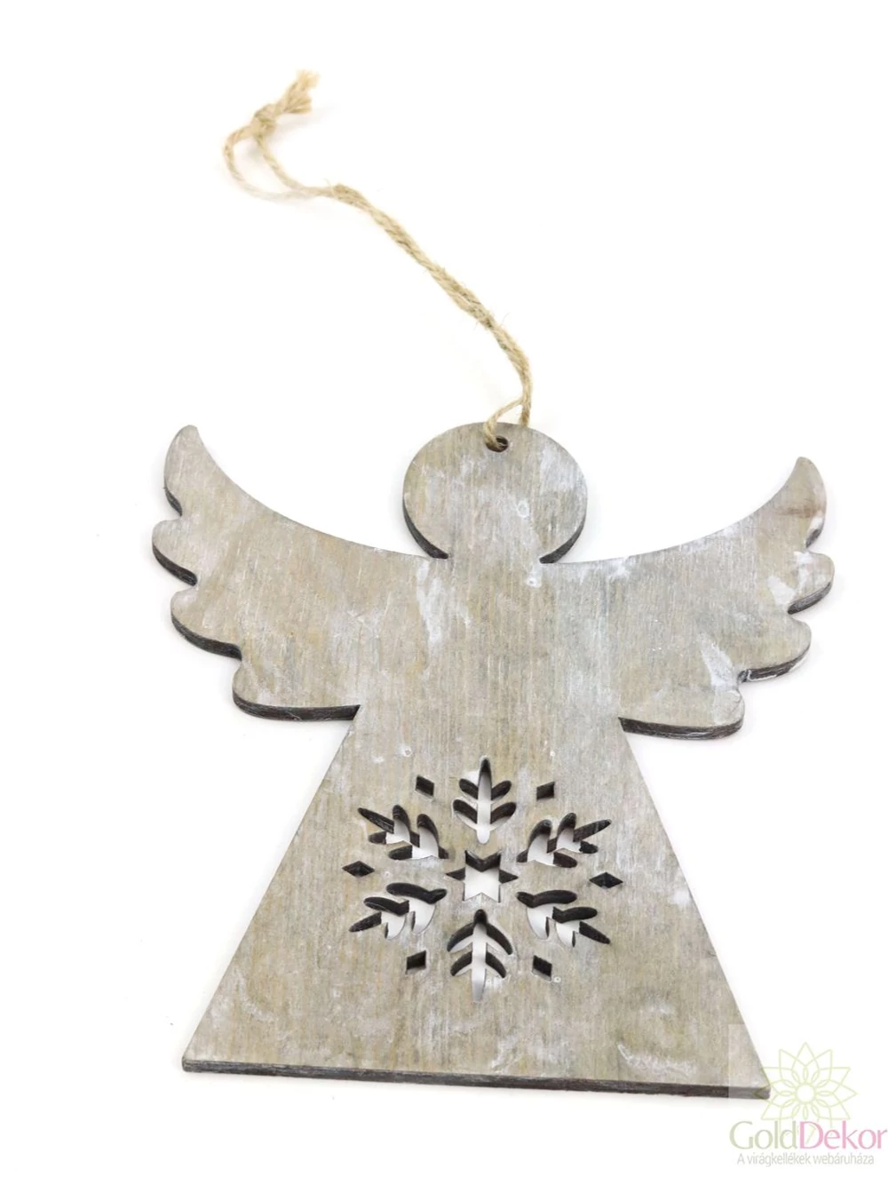 Fa dekor hópelyhes angyal