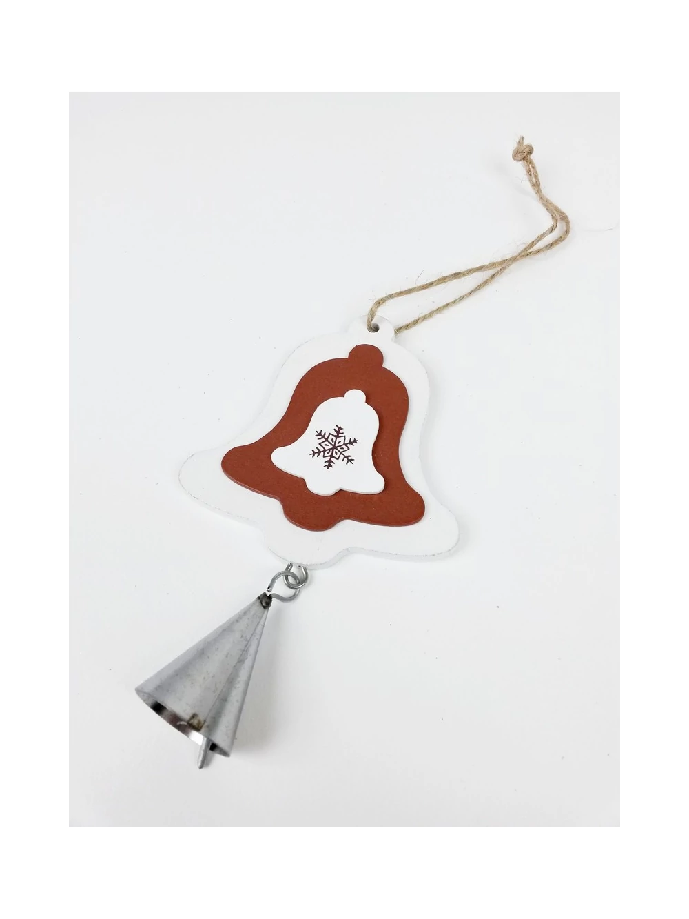 Fa dekor függő csengővel hópelyhes - Harang