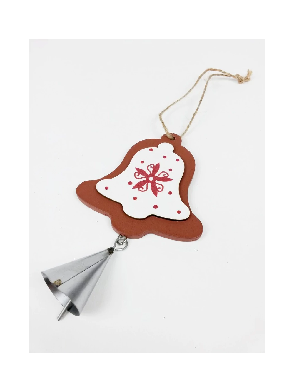 Fa dekor függő csengővel jégvirágos - Harang