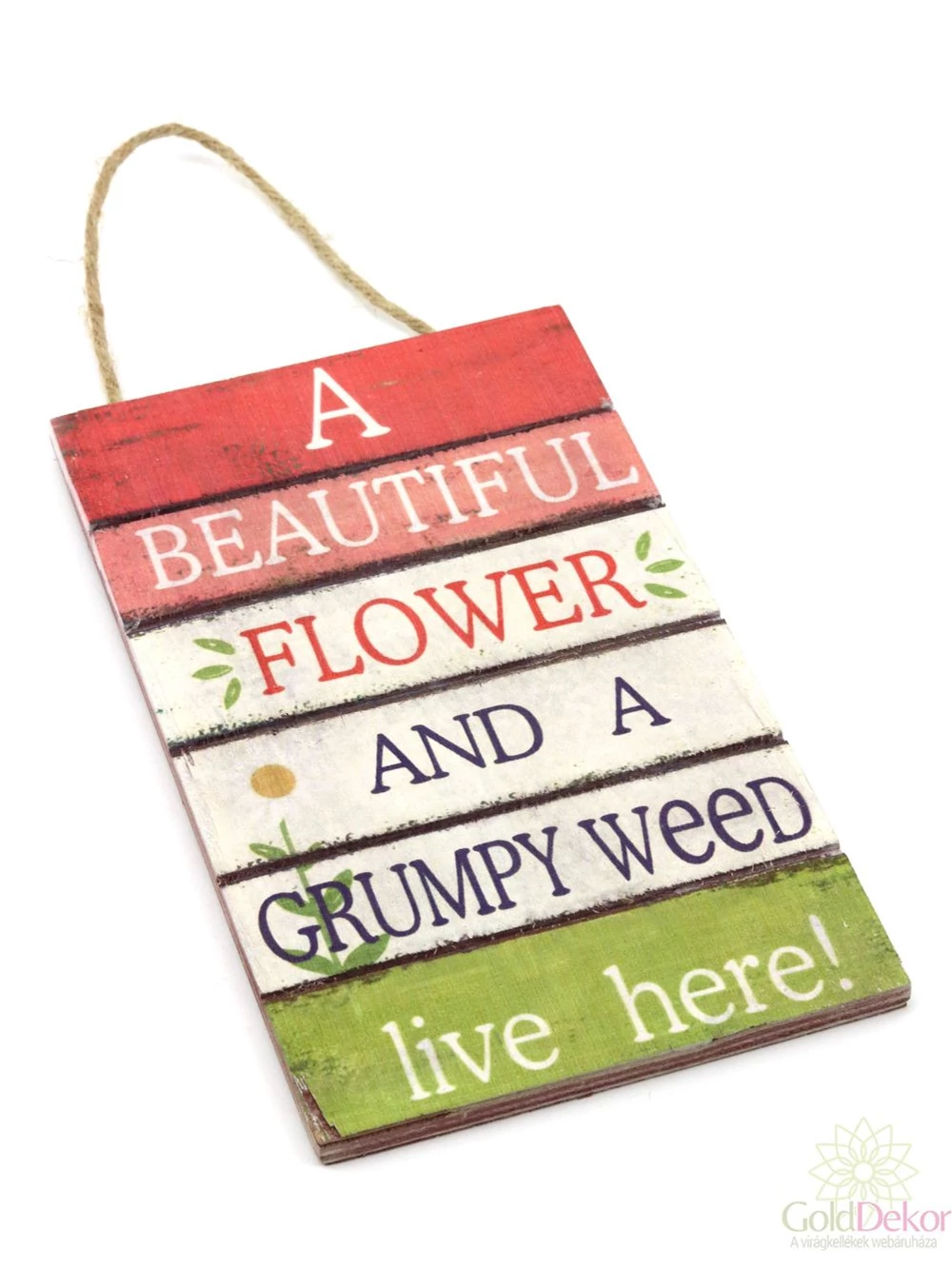 Feliratos dekor tábla virágos - Flower