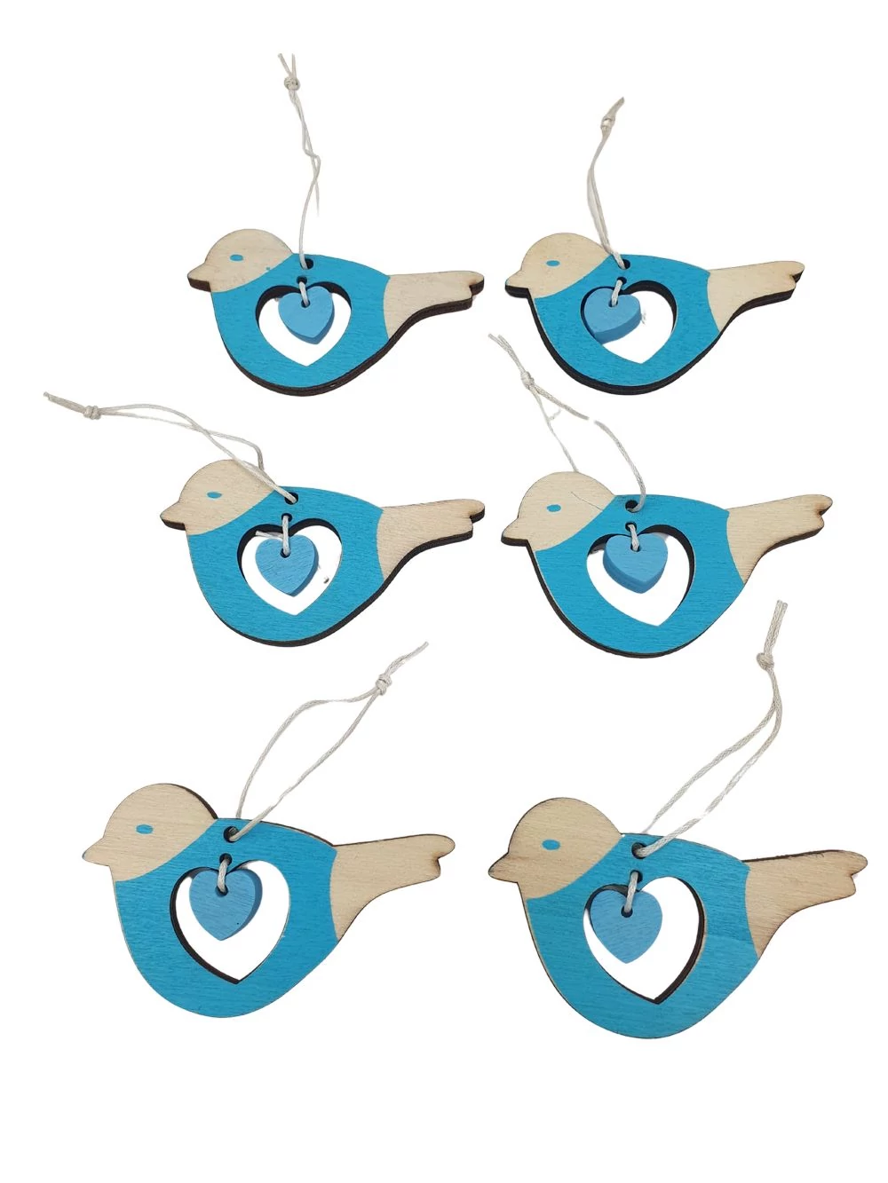 Akasztós szíves madár szett - kék