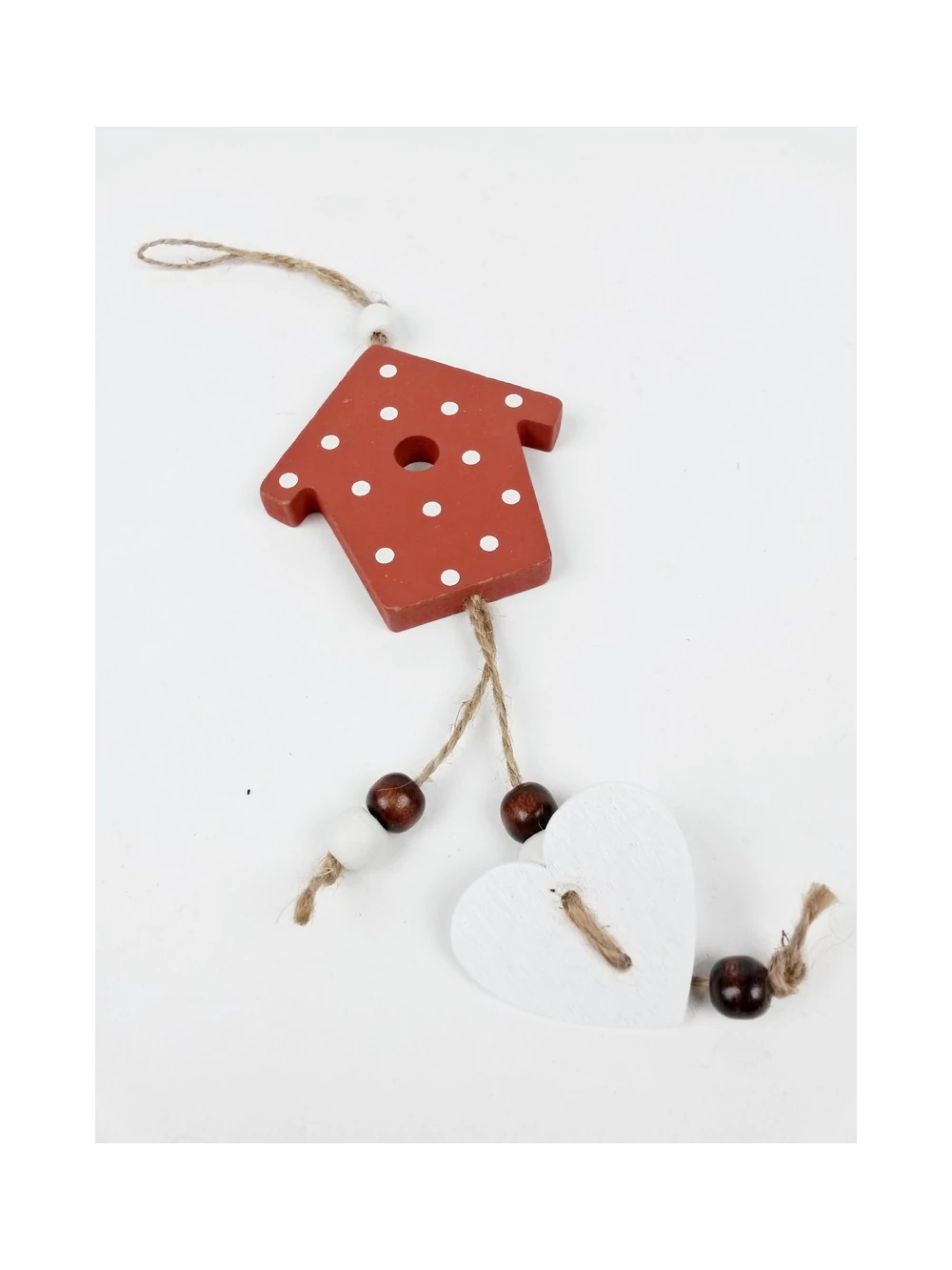 Pöttyös akasztós fa házikó - Barna