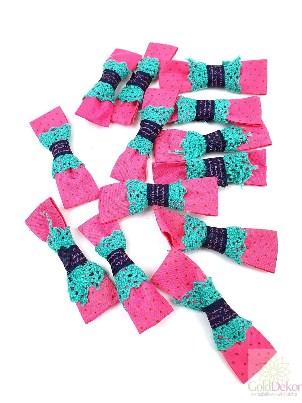 Csipkés masni pöttyös-Pink