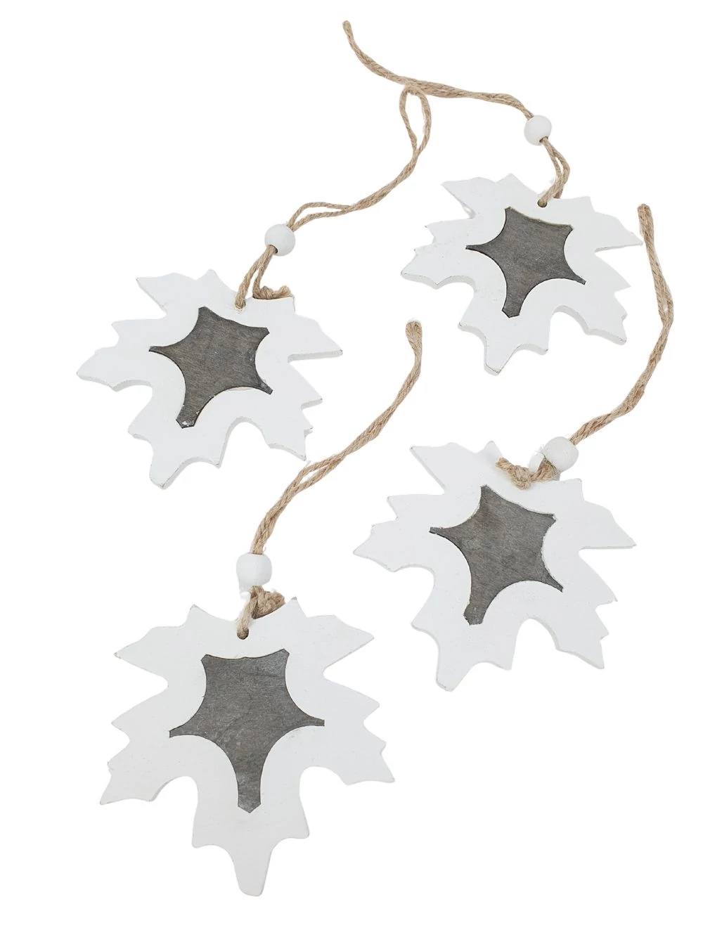 Akasztós fehér+szürke levél*4 Akasztós fehér+szürke levél*4