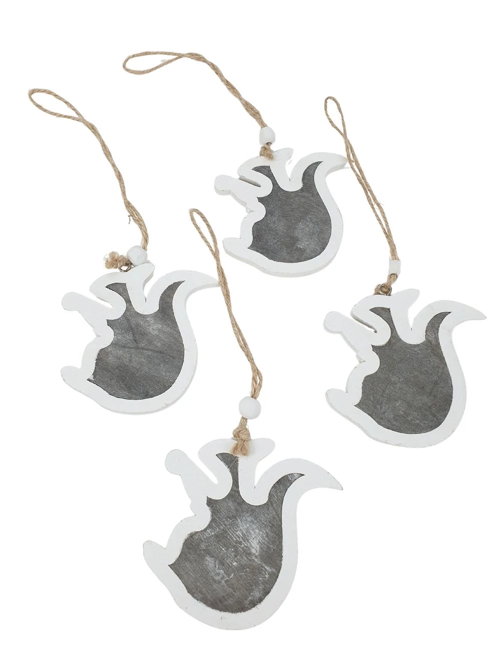 Akasztós fehér+szürke mókus*4 Akasztós fehér+szürke mókus*4