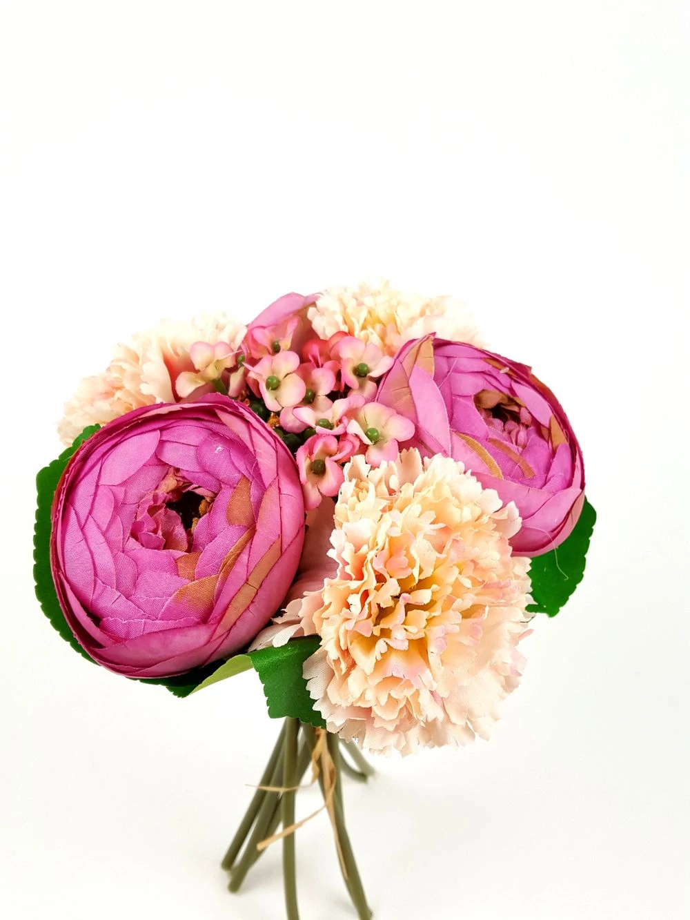 Dekor paeonia-szegfű csokor - Pink/Barack