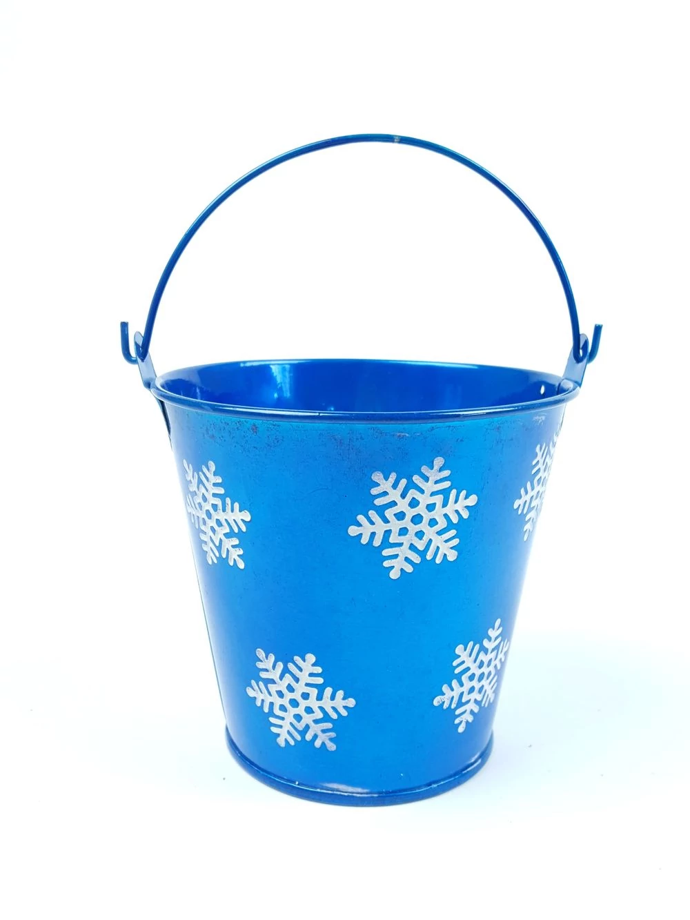 Hópelyhes metál bádog vödör - Kék