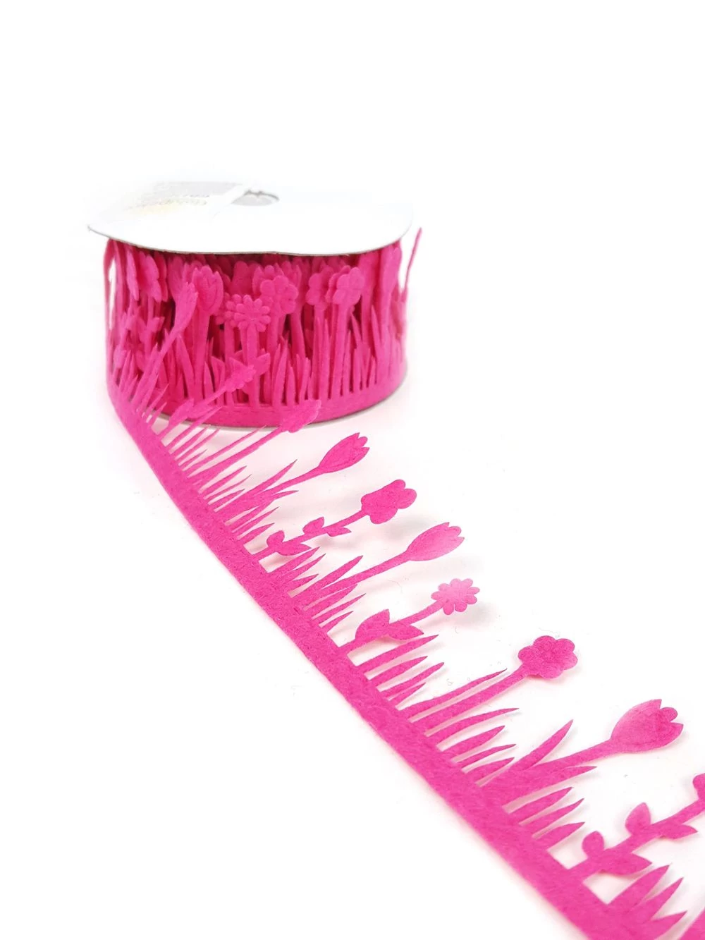 Filc szalag tavaszi virágos - Pink