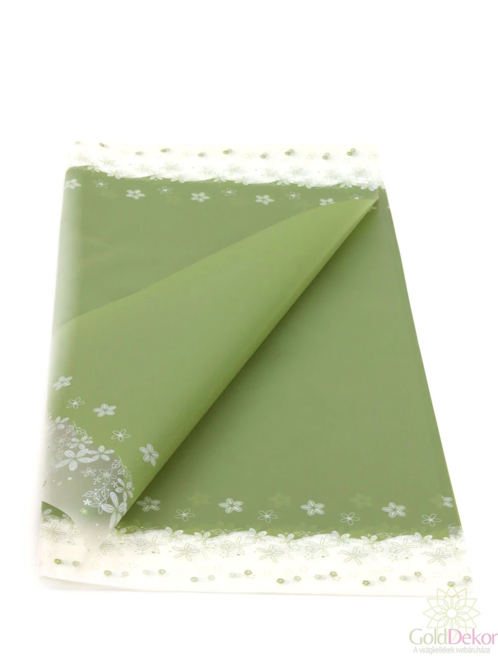 Íves fólia virágmintás - Olíva