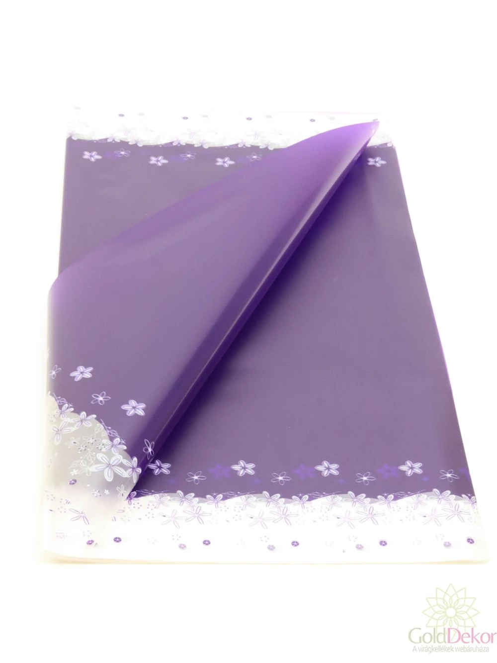 Íves fólia virágmintás - Sötét lila