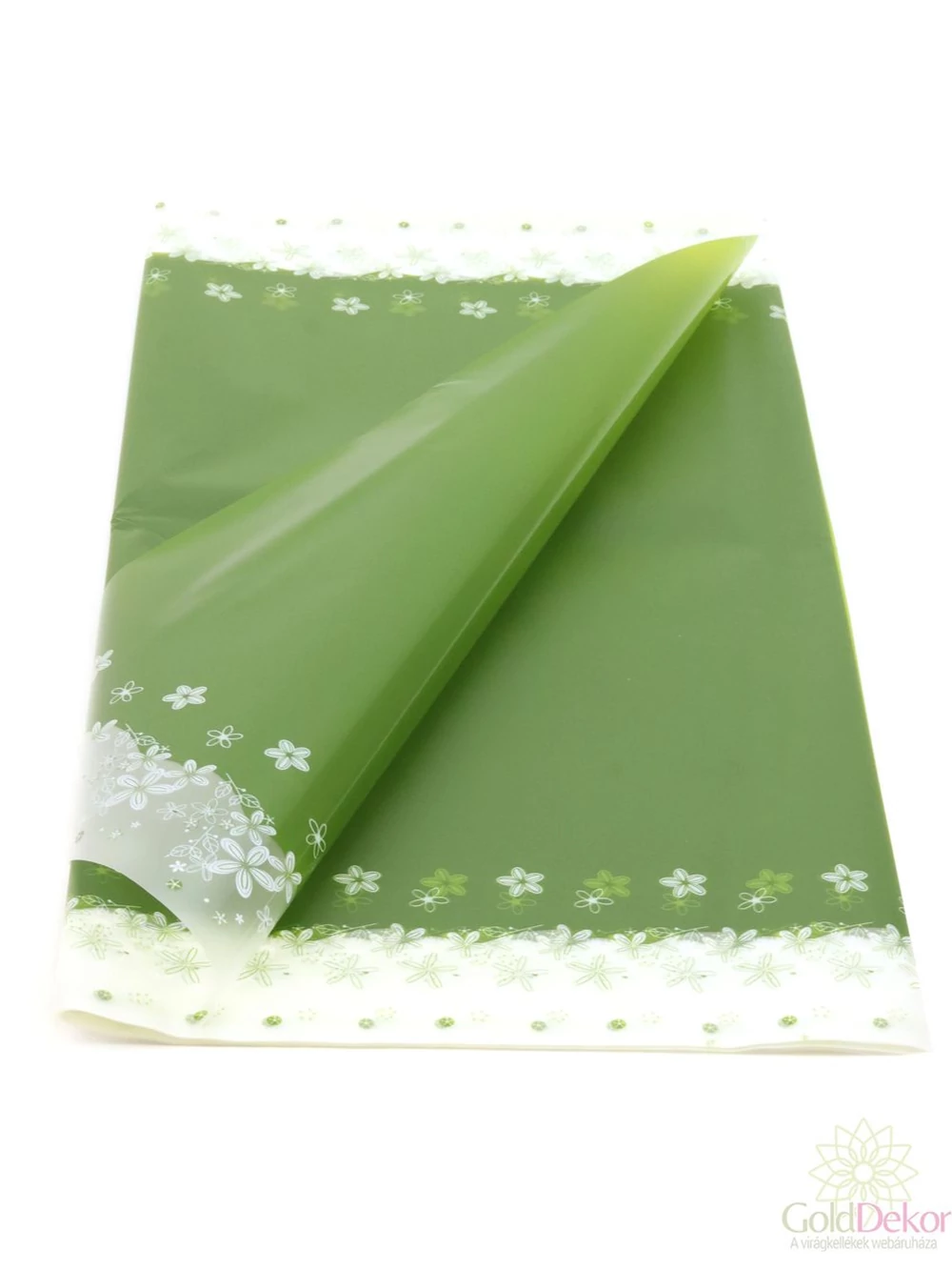 Íves fólia virágmintás - Sötét zöld