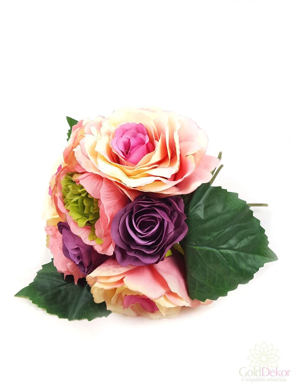 Nyílt rózsa csokor paeoniával - Pink