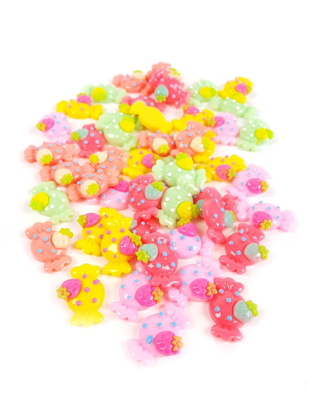 Műanyag dekor - Kerek epres cukor