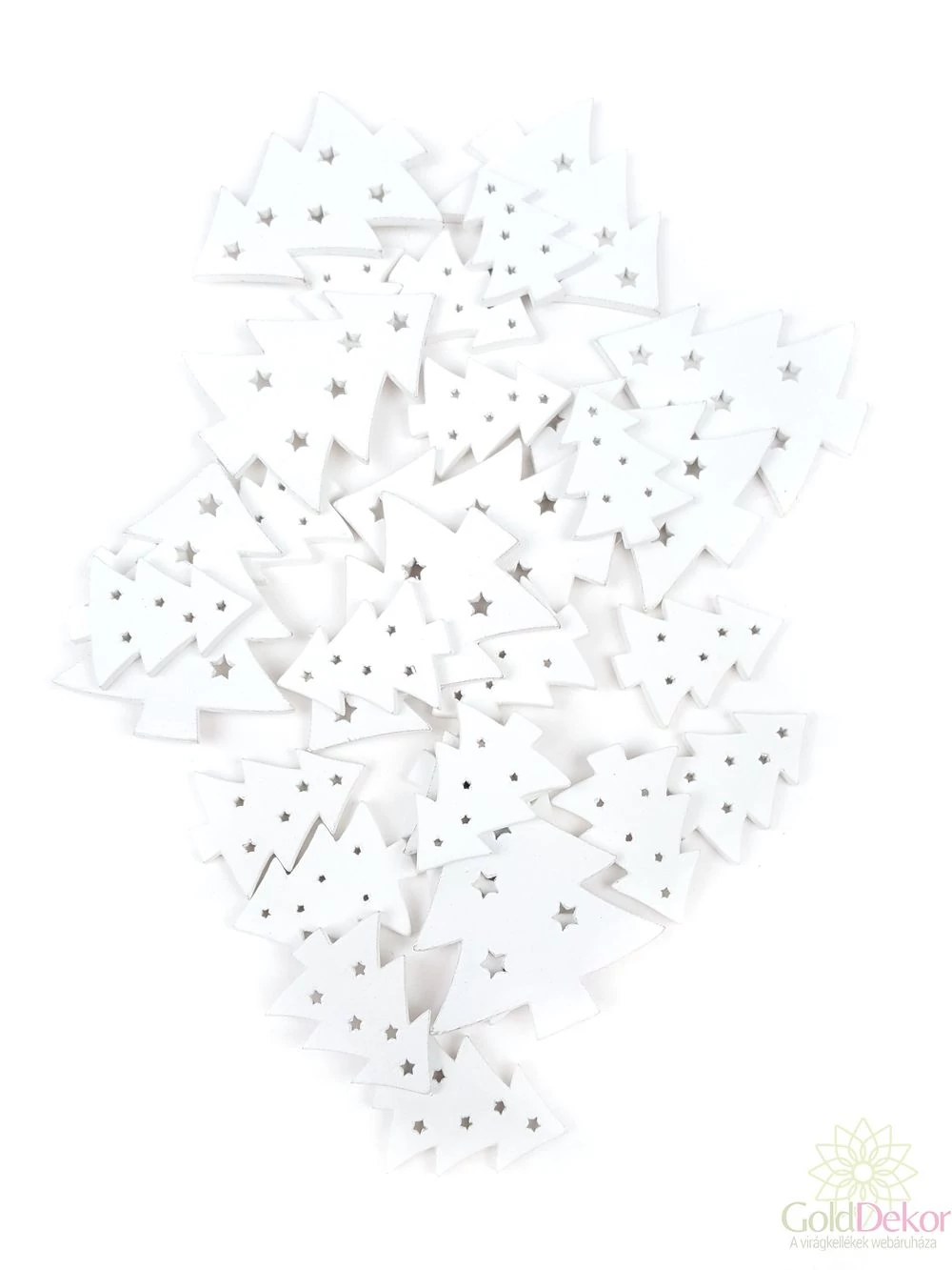 Fa dekor csillagos fenyőfa - Fehér