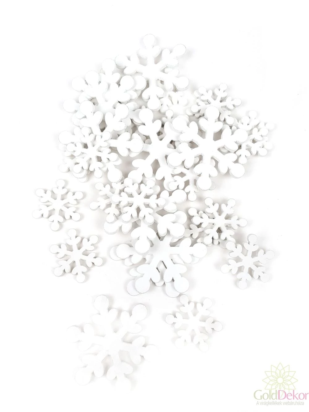 Fa dekor hópehely mix - Fehér