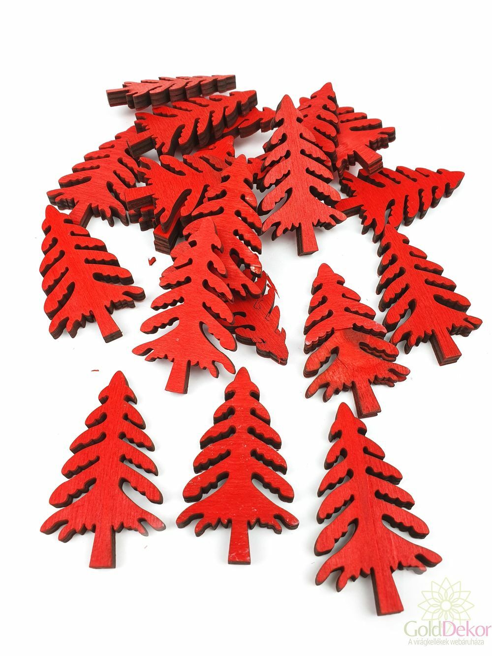 Fa dekor fenyőfa*20 - Piros