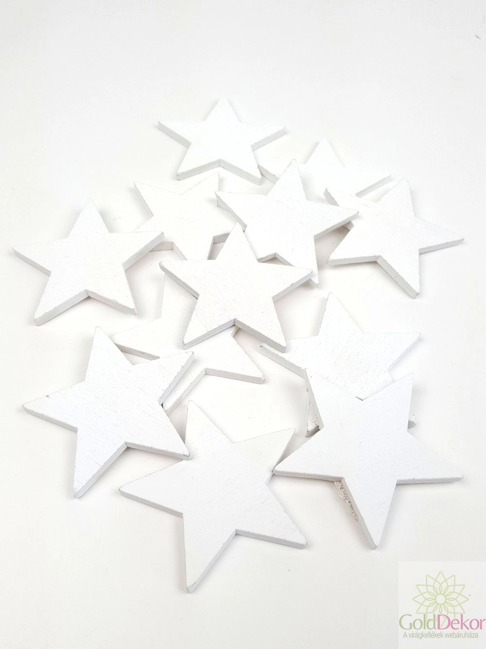 Fa dekor teli csillag - Fehér