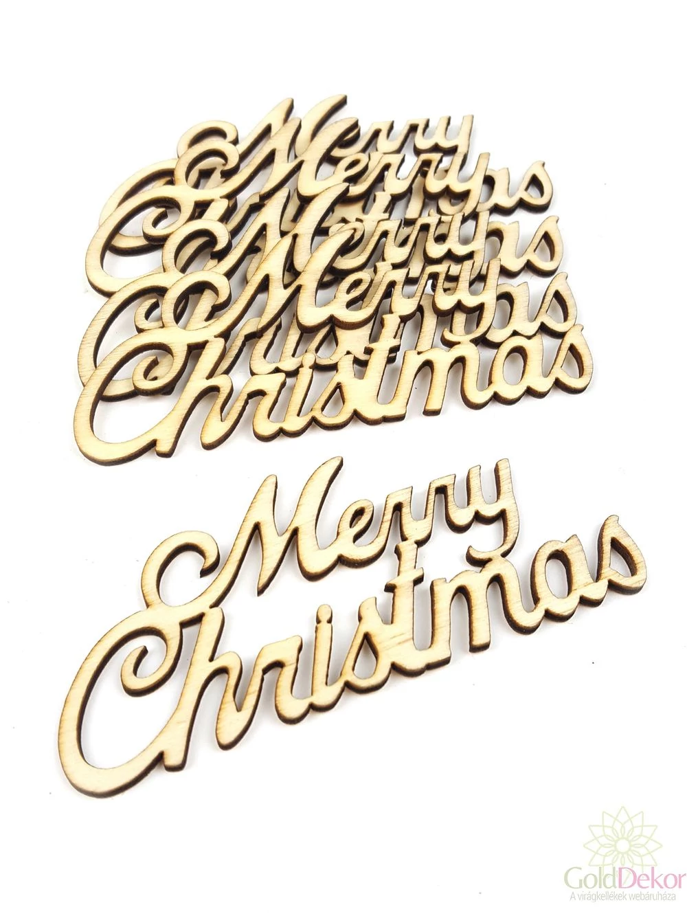 Fa felírat kicsi MERRY CHRISTMAS - Natúr