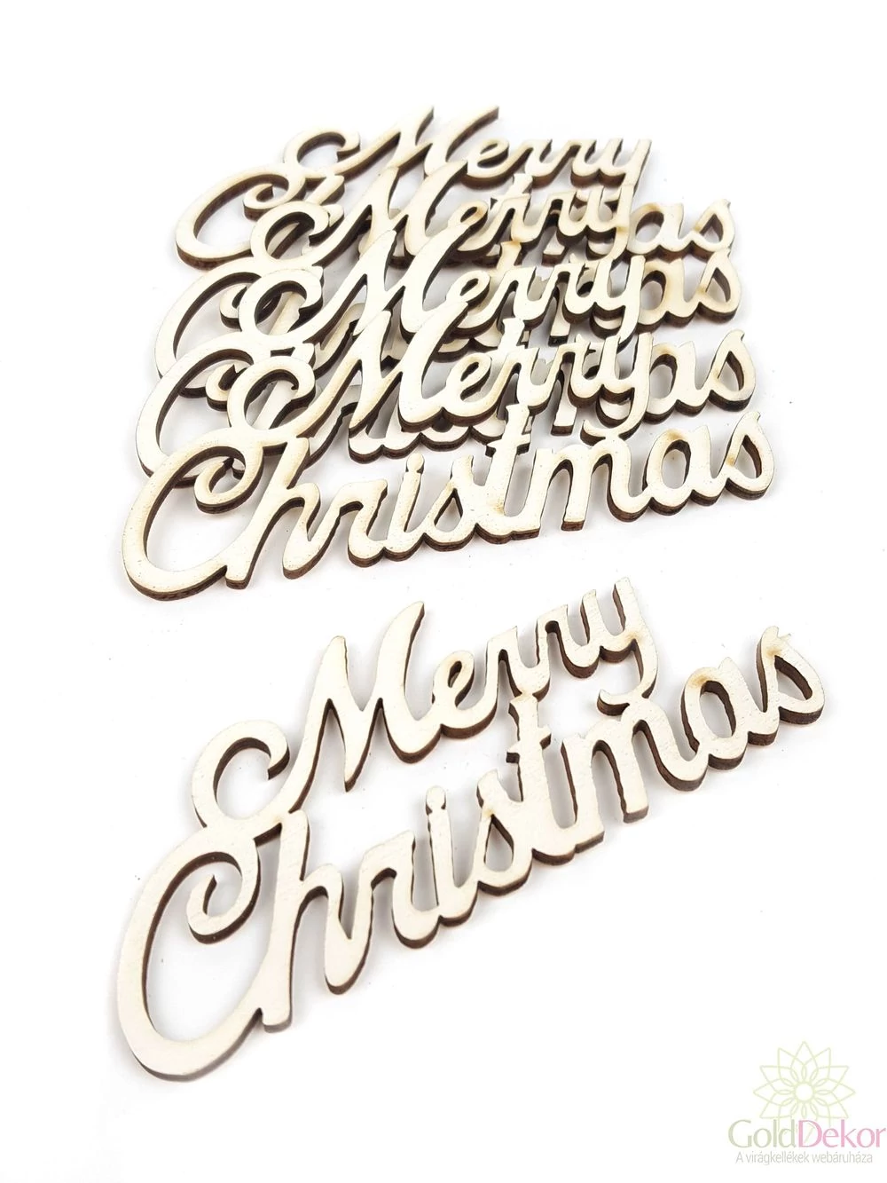 Fa felírat kicsi MERRY CHRISTMAS - Fehér