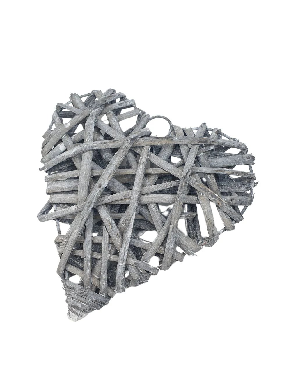 Rattan szív 15cm - Szürke