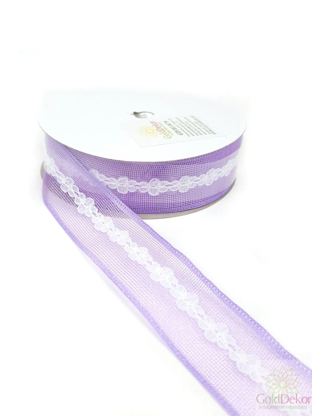 Hálós szalag csipke középpel 2,5 cm - Lila