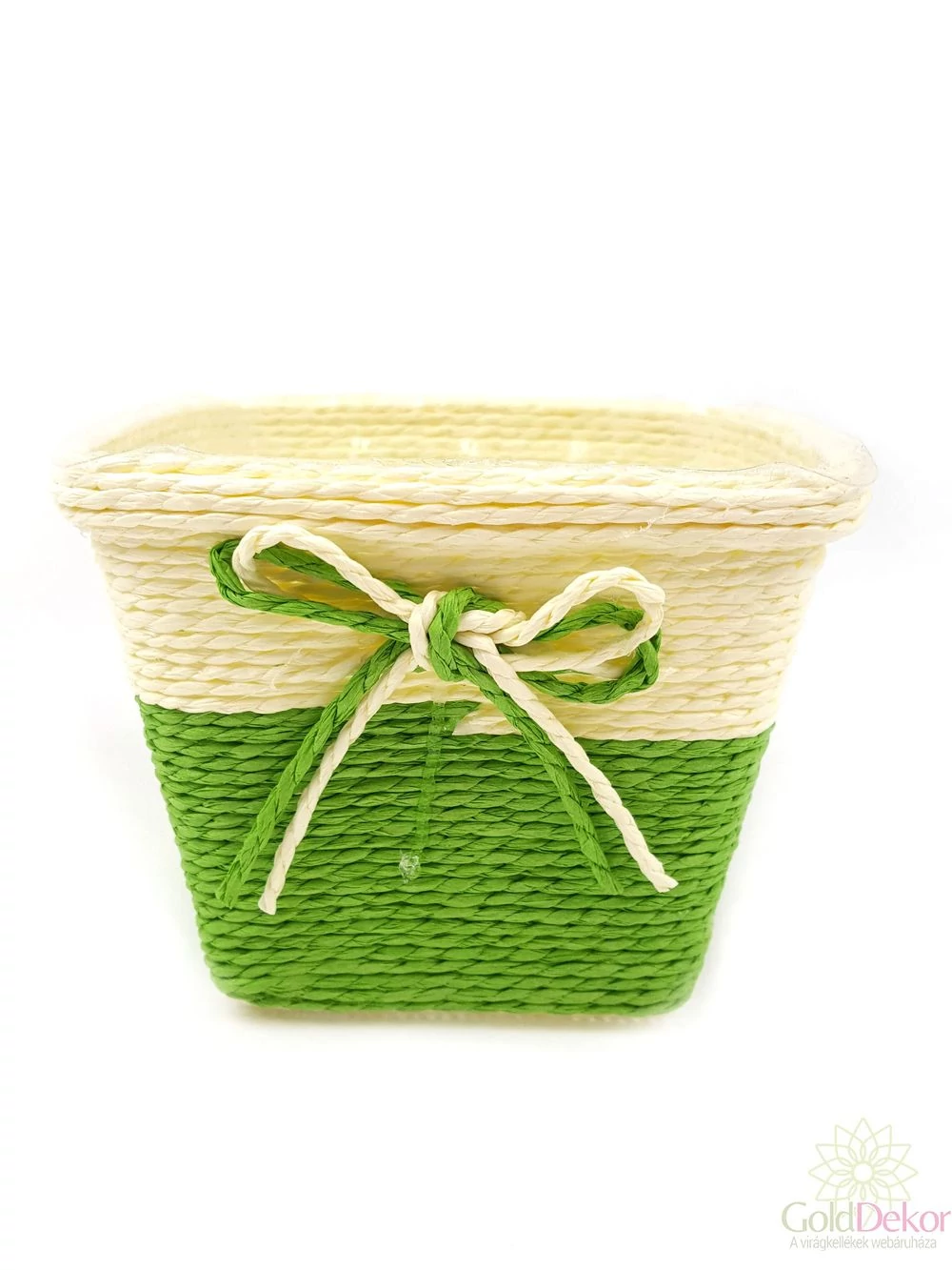 Köteles kocka kosár - Zöld