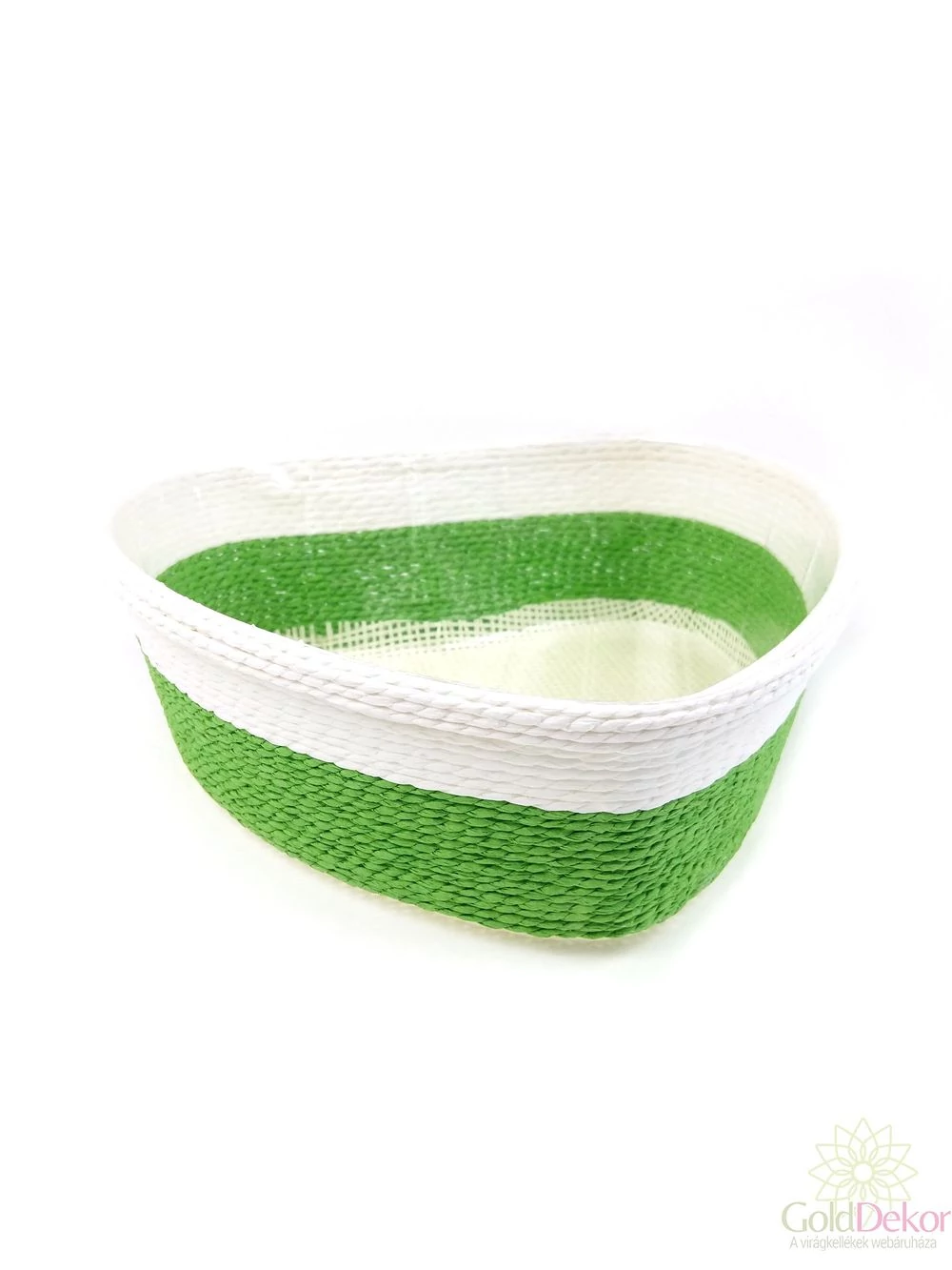 Köteles szív kosár - Zöld