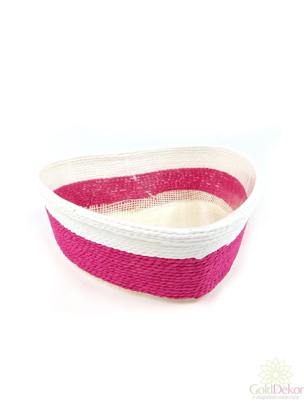 Köteles szív kosár - Pink