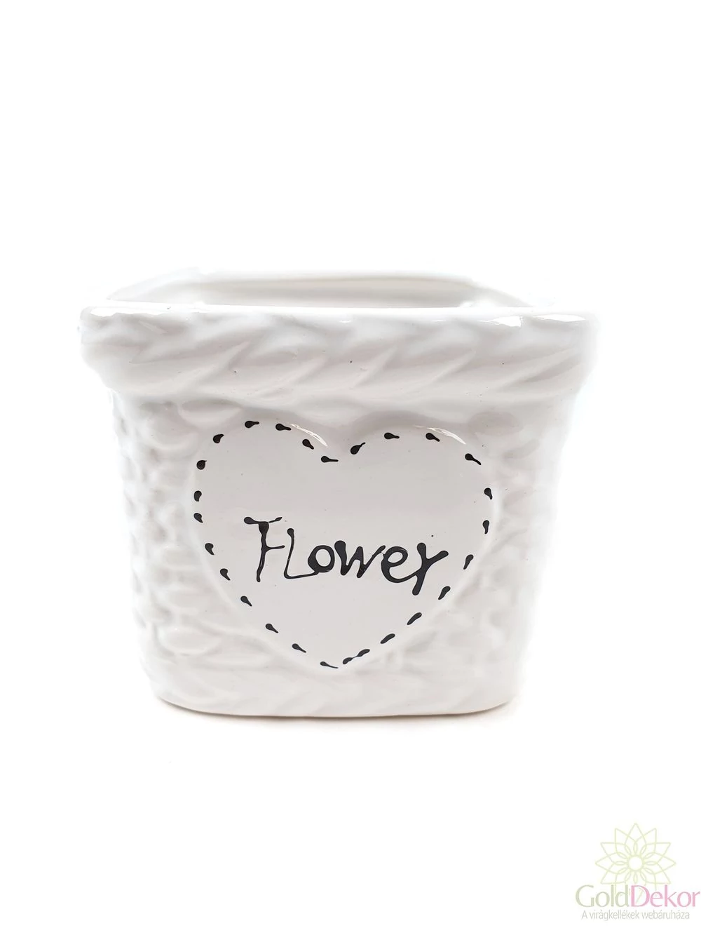 Kosár mintás FLOWER kocka kaspó