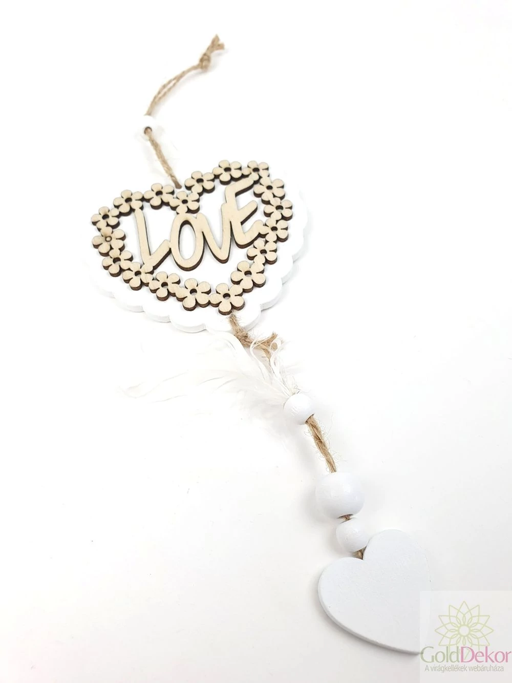 Tollas fafüggő - Virágos szív