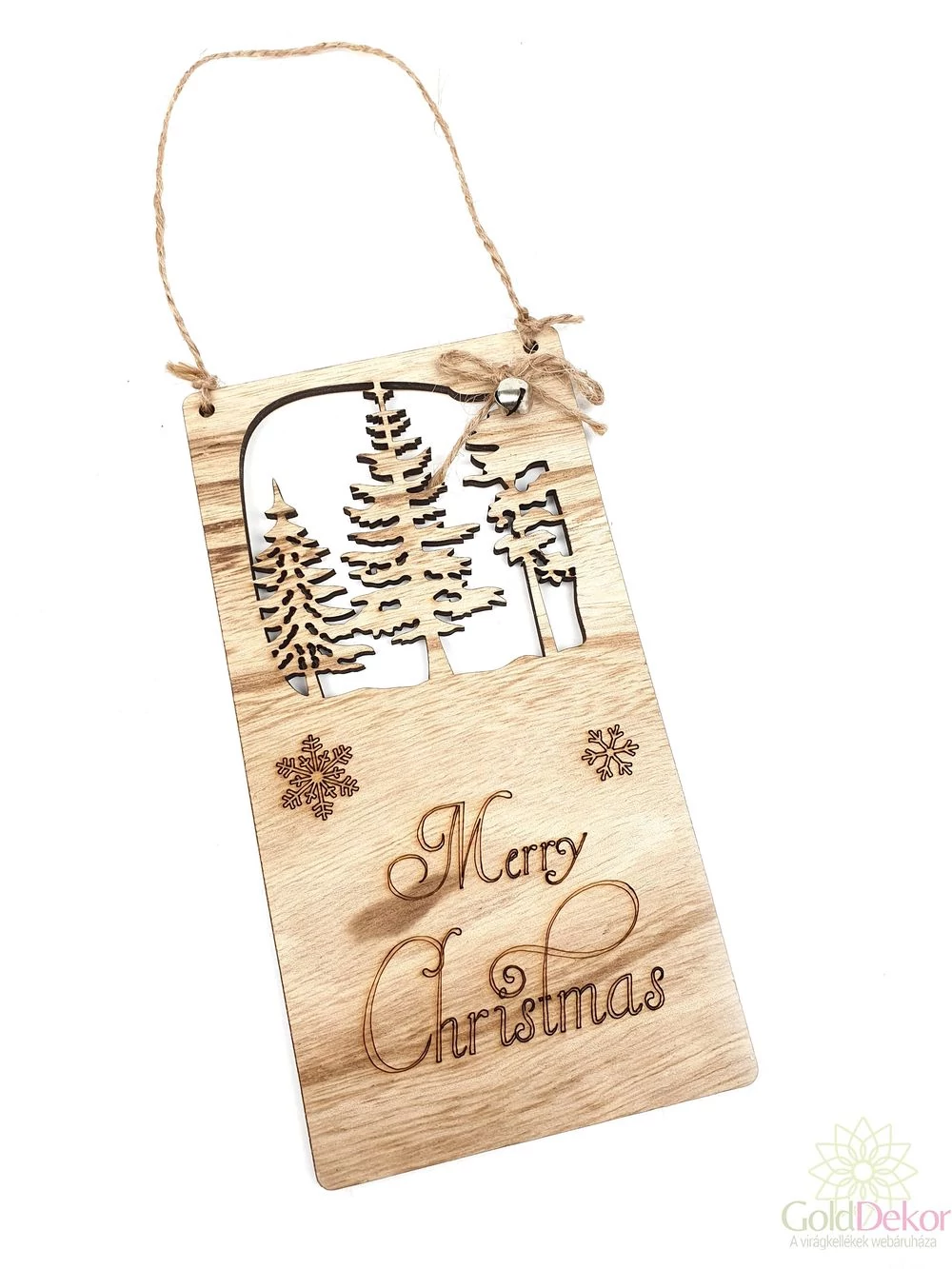 Merry Christmas kopogtató - Fenyő