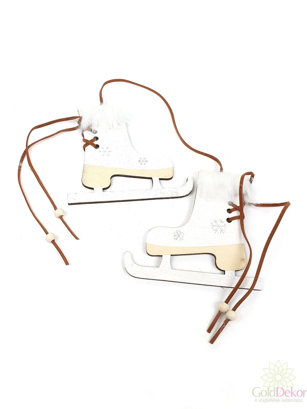 Ezüst hópelyhes korcsolya pár - Fehér