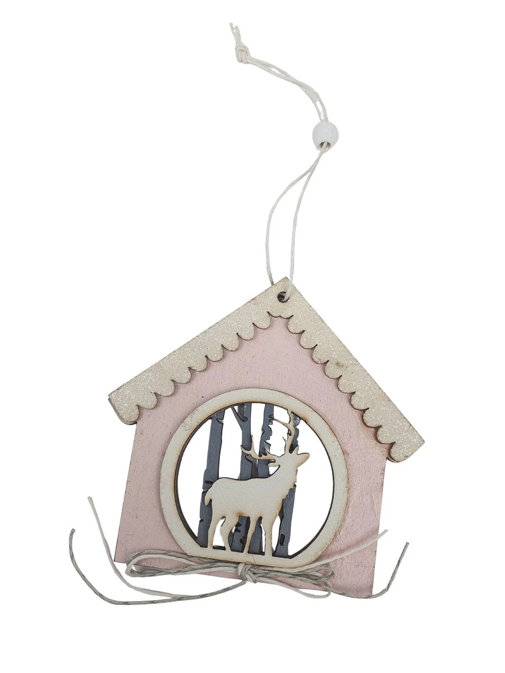 Havas fa ház szarvassal - Rózsaszín