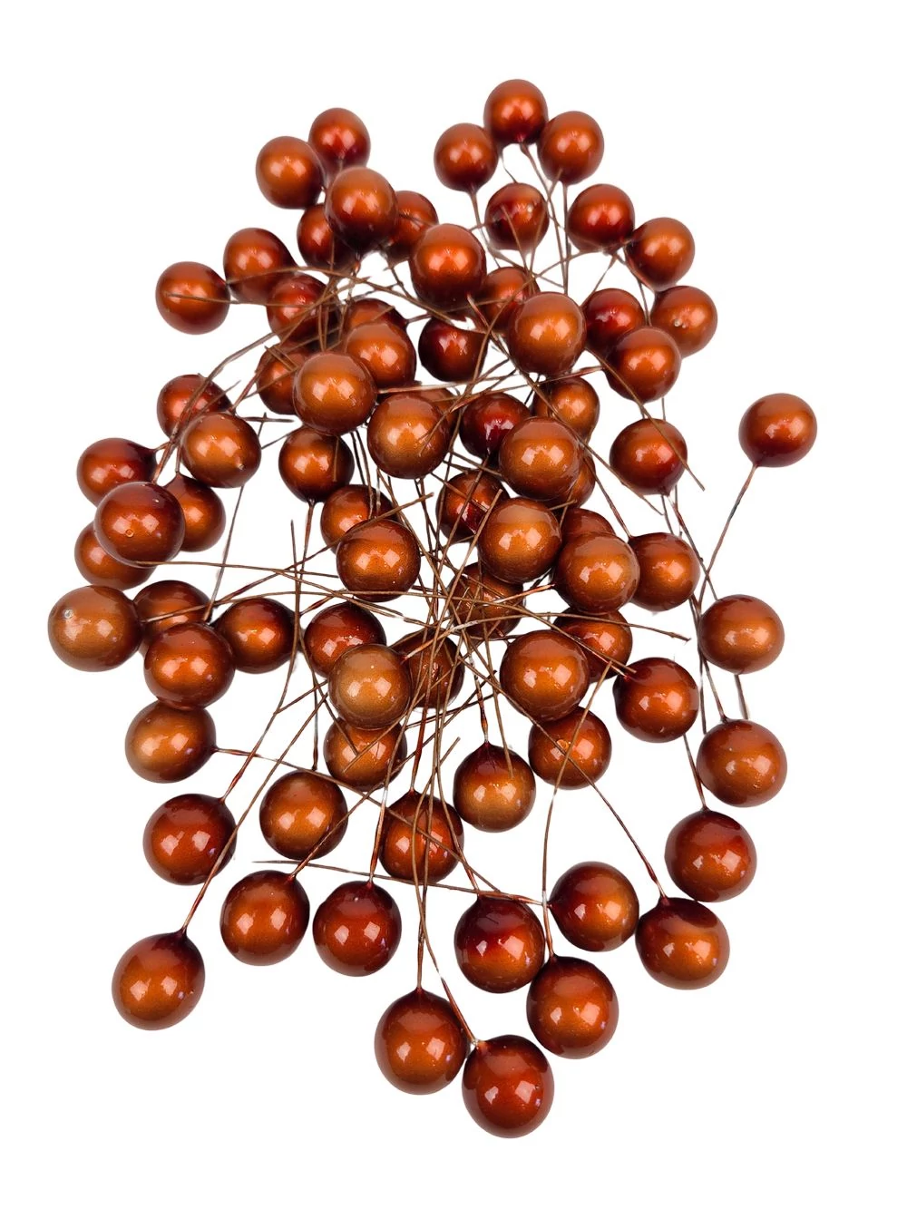 Gyöngyházas drótos bogyó - Barna