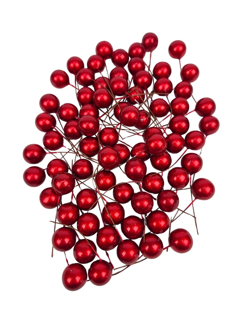 Gyöngyházas drótos bogyó - Bordó