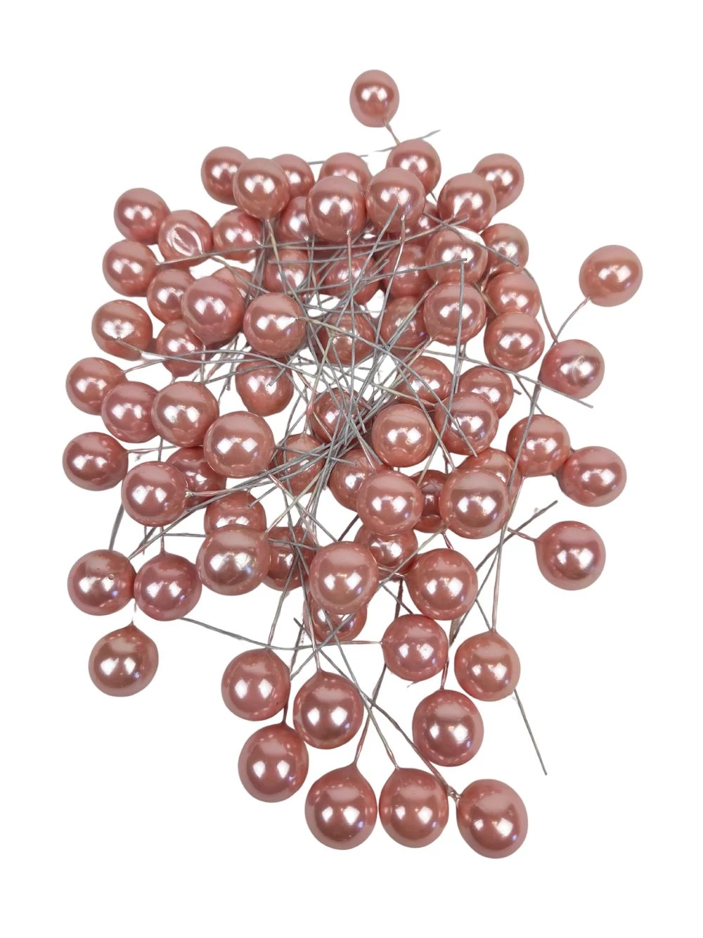 Gyöngyházas drótos bogyó - Világos rózsaszín