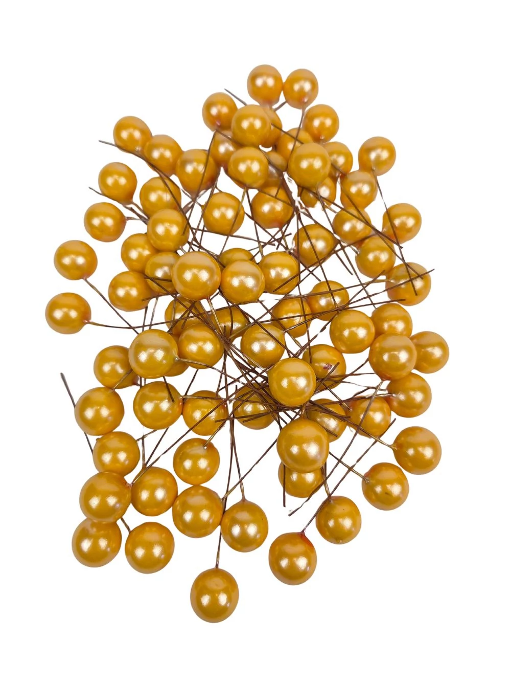 Gyöngyházas drótos bogyó - Okker