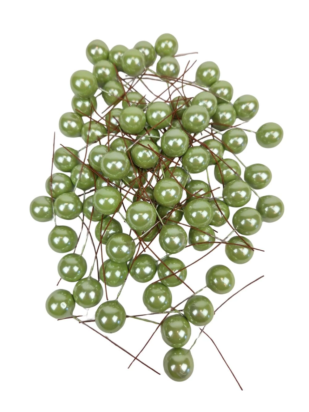 Gyöngyházas drótos bogyó - Zöld