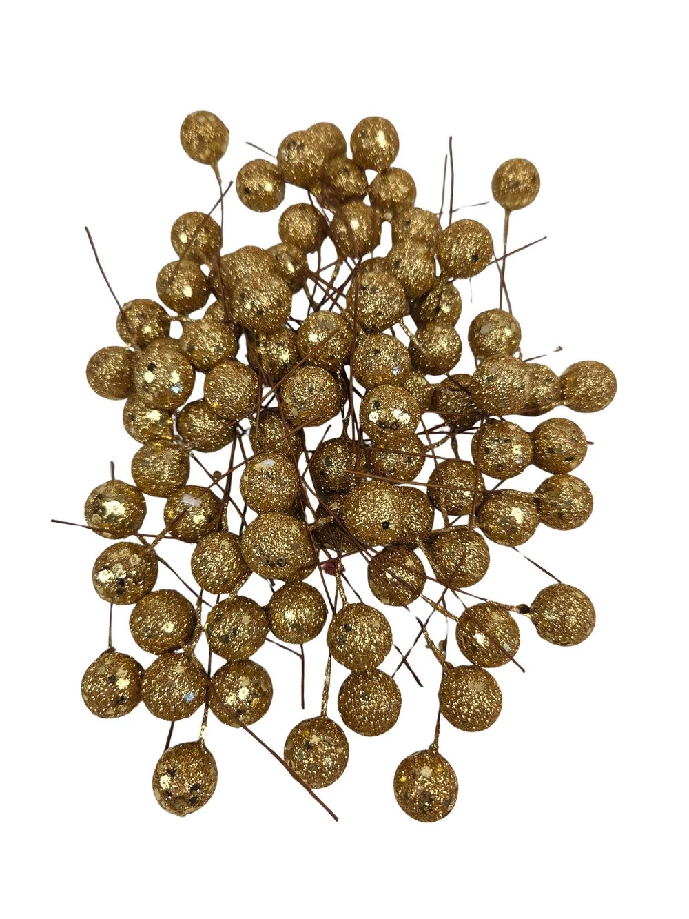 Glitteres drótos bogyó - Arany