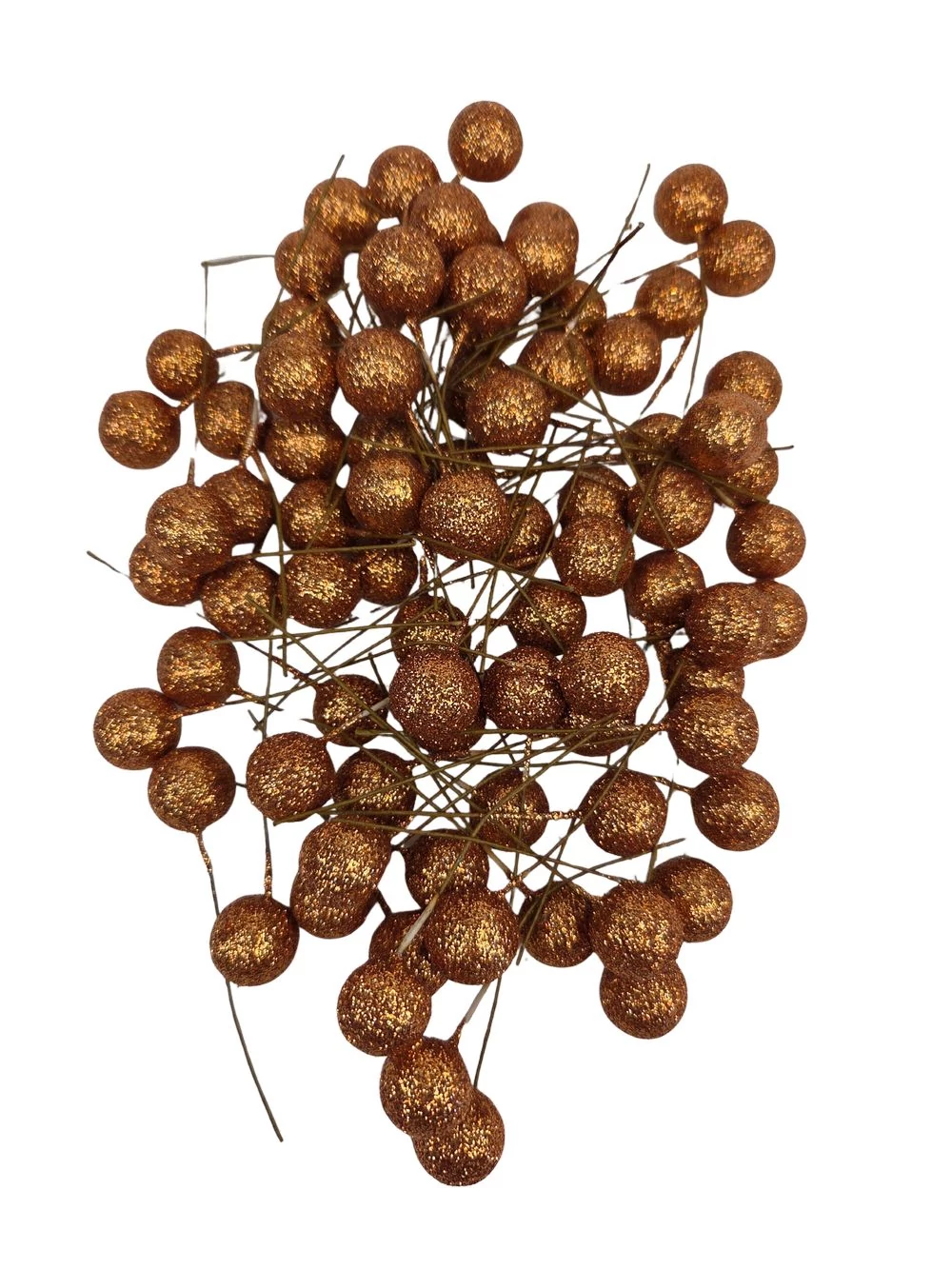 Glitteres drótos bogyó - Bronz